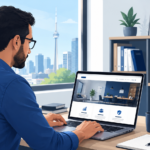 Small business owner using a professional website in Canada